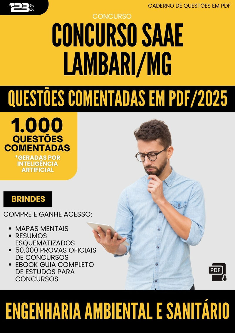 1000 Questões Comentadas para Concurso Engenharia Ambiental E Sanitario Saae da Prefeitura Lambari Mg 2025 - 1000 Questões