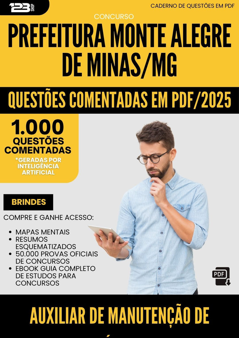 1000 Questões Comentadas para Concurso Auxiliar De Manutencao De Veiculos Monte da Prefeitura Alegre De Minas Mg 2025 - 1000 Questões