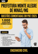 1000 Questões Comentadas para Concurso Engenheiro Civil Monte da Prefeitura Alegre De Minas Mg 2025 - 1000 Questões