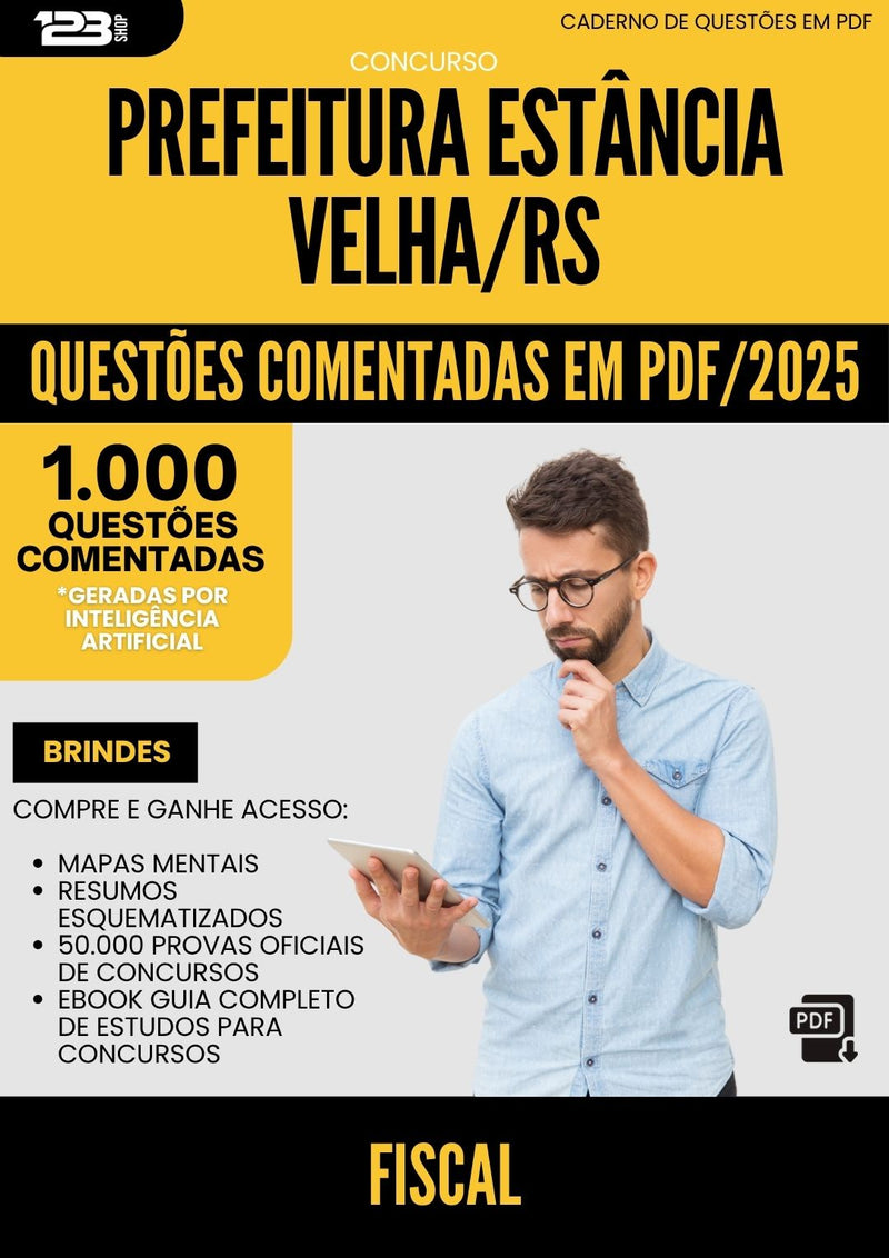1000 Questões Comentadas para Concurso Fiscal Velha Rs 2025 - 1000 Questões