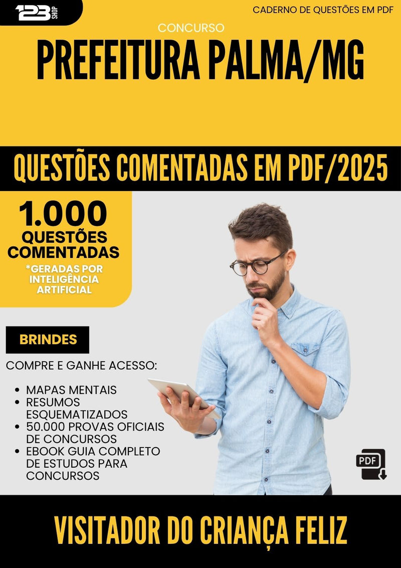 1000 Questões Comentadas para Concurso Visitador Do Crianca da Prefeitura Feliz Palma Mg 2025 - 1000 Questões