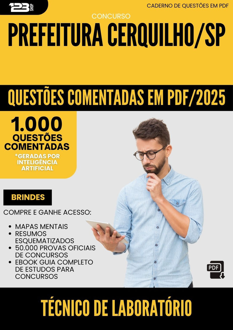 1000 Questões Comentadas para Concurso Tecnico De Laboratorio da Prefeitura Cerquilho Sp 2025 - 1000 Questões