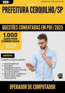 1000 Questões Comentadas para Concurso Operador De Computador da Prefeitura Cerquilho Sp 2025 - 1000 Questões