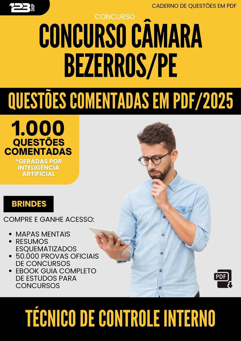 1000 Questões Comentadas para Concurso Tecnico De Controle Interno Camara da Prefeitura Bezerros Pe 2025 - 1000 Questões