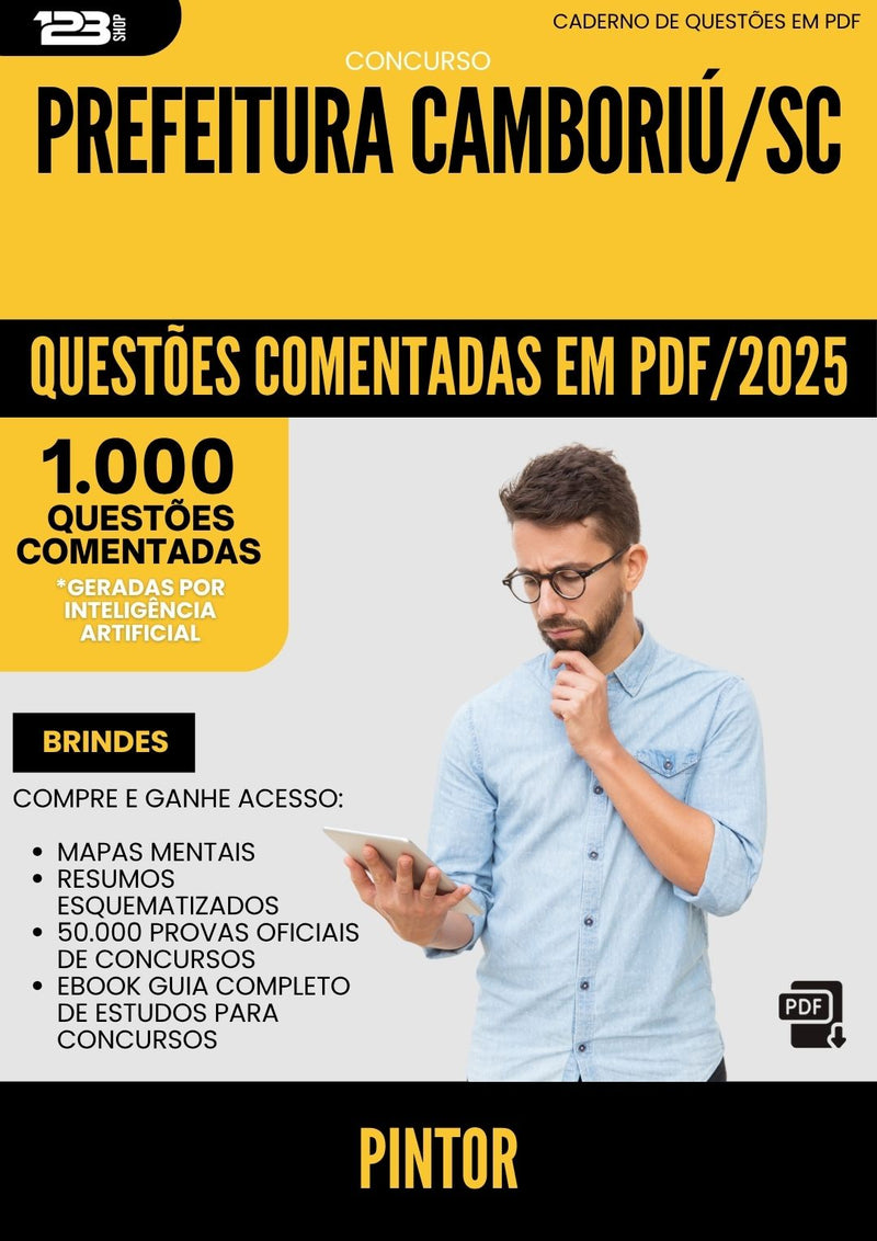 1000 Questões Comentadas para Concurso Pintor da Prefeitura Camboriu Sc 2025 - 1000 Questões
