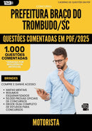 1000 Questões Comentadas para Concurso Motorista da Prefeitura Braco Do Trombudo Sc 2025 - 1000 Questões