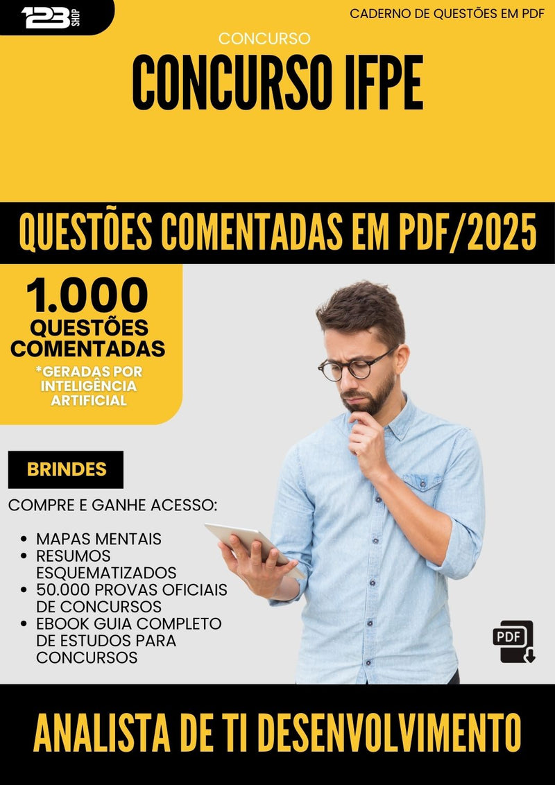 1000 Questões Comentadas para Concurso Analista De Ti Desenvolvimento Ifpe 2025 - 1000 Questões
