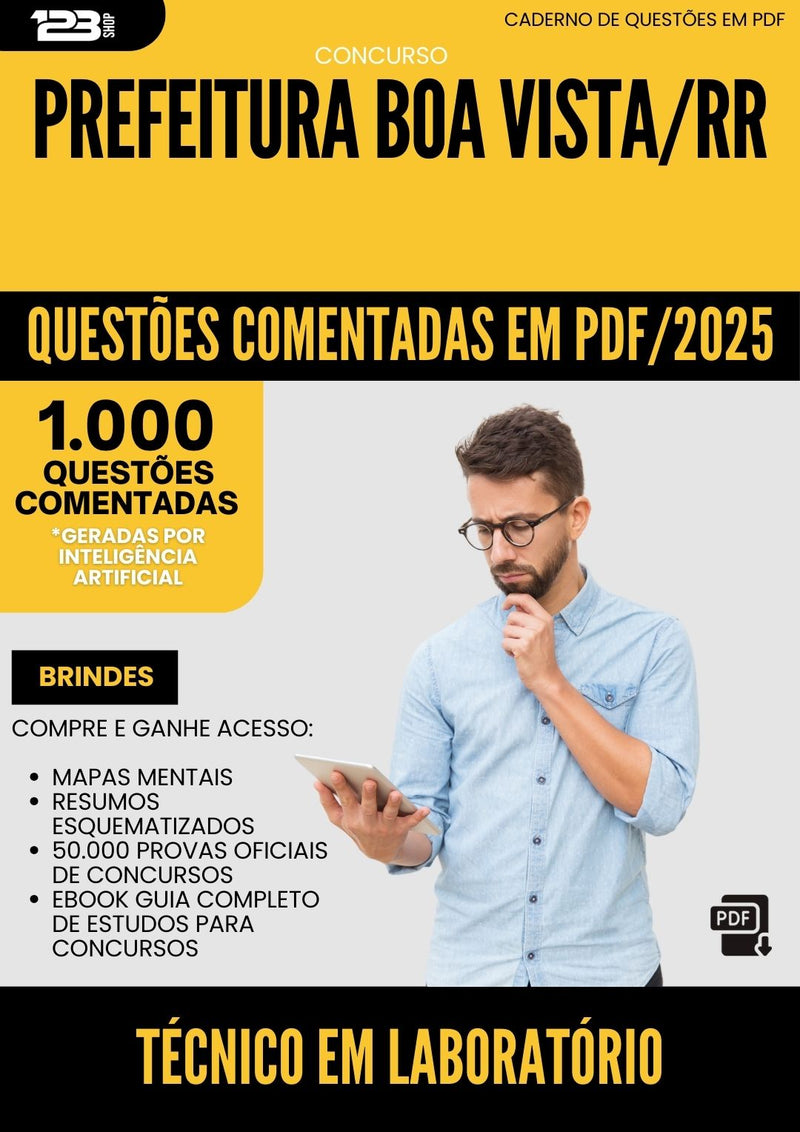 1000 Questões Comentadas para Concurso Tecnico Em Laboratorio da Prefeitura Boa Vista Rr 2025 - 1000 Questões