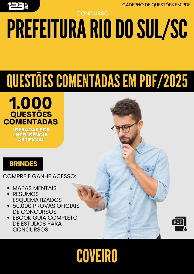 1000 Questões Comentadas para Concurso Coveiro da Prefeitura Rio Do Sul Sc 2025 - 1000 Questões