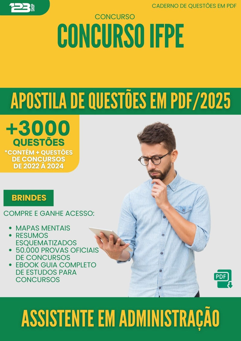 Apostila de Questões para Concurso Assistente Em Administracao Ifpe 2025 - Mais de 3.000 Questões