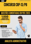 1000 Questões Comentadas para Concurso Analista Administrativo Crp 13 Pb 2025 - 1000 Questões