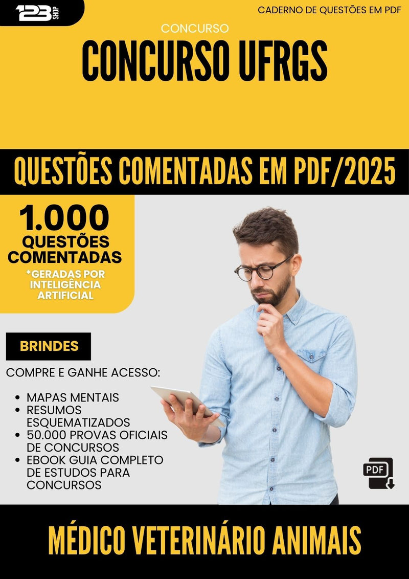 1000 Questões Comentadas para Concurso Medico Veterinario Animais Marinhos Ufrgs 2025 - 1000 Questões