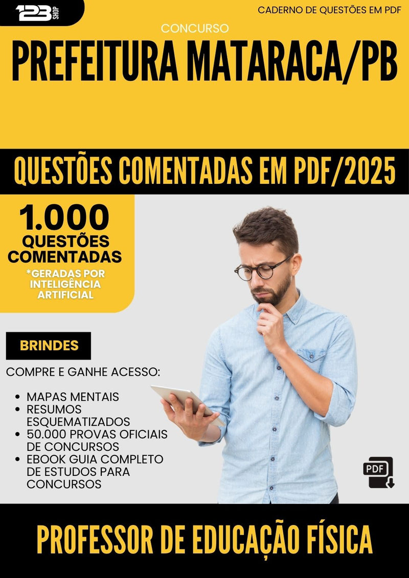 1000 Questões Comentadas para Concurso Professor De Educacao Fisica da Prefeitura Mataraca Pb 2025 - 1000 Questões