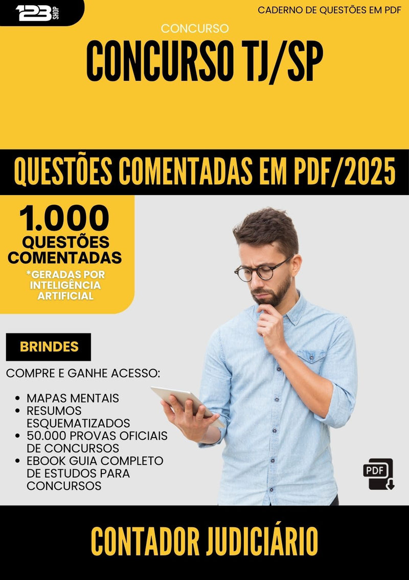 1000 Questões Comentadas para Concurso Contador Judiciario Tj Sp 2025 - 1000 Questões