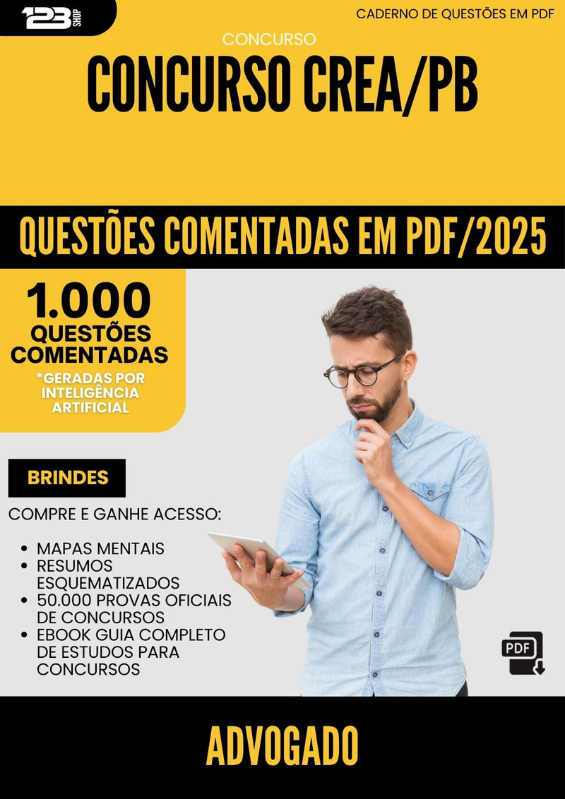 1000 Questões Comentadas para Concurso Advogado Crea Pb 2025 - 1000 Questões
