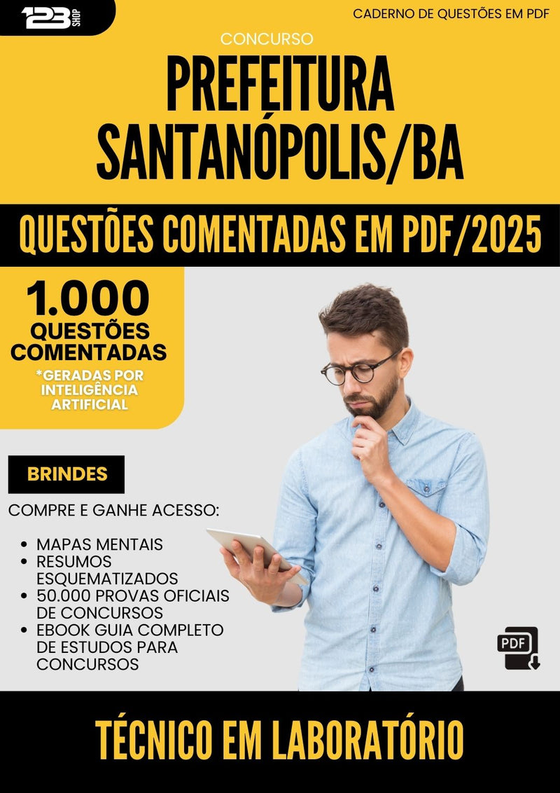 1000 Questões Comentadas para Concurso Tecnico Em Laboratorio da Prefeitura Santanopolis Ba 2025 - 1000 Questões
