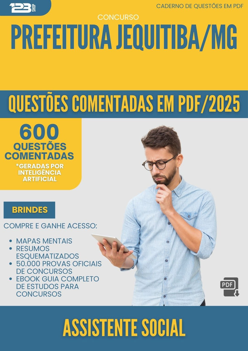 1000 Questões Comentadas para Concurso Assistente Social da Prefeitura Jequitiba Mg 2025 - 600 Questões