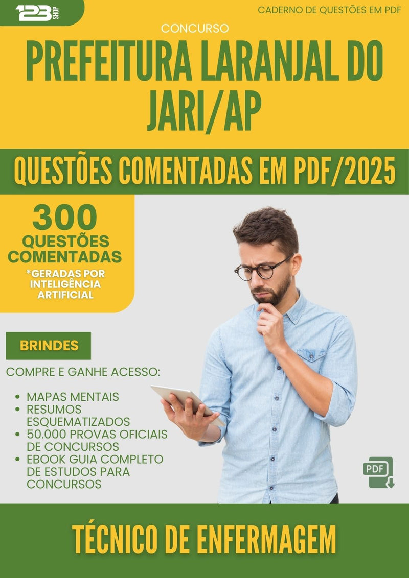 1000 Questões Comentadas para Concurso Tecnico De Enfermagem Laranjal Do da Prefeitura Jari Ap 2025 - 400 Questões