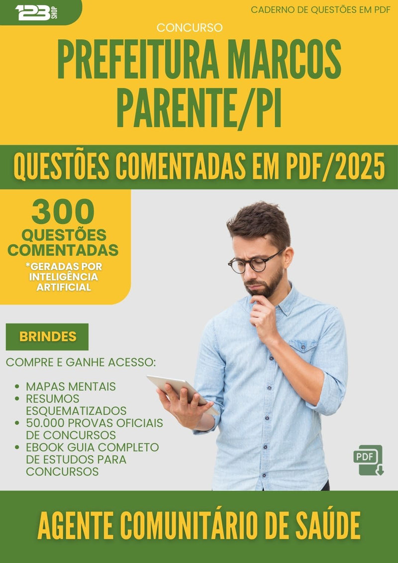 1000 Questões Comentadas para Concurso Agente Comunitario De Saude da Prefeitura Marcos Parente Pi 2025 - 400 Questões