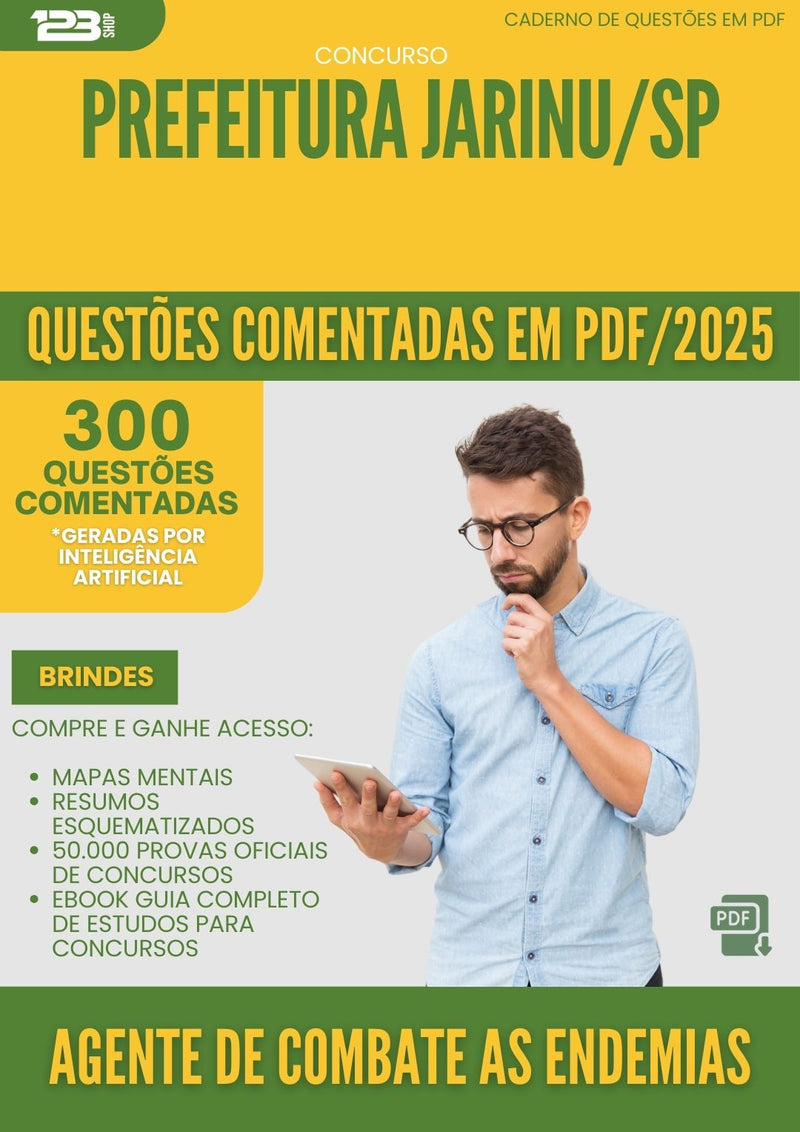 1000 Questões Comentadas para Concurso Agente De Combate As Endemias da Prefeitura Jarinu Sp 2025 - 400 Questões
