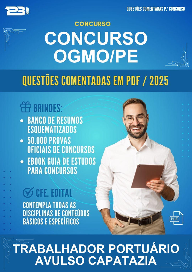 Questões Comentadas para o Concurso Ogmo/PE para Trabalhador Portuário Avulso Capatazia -600 Questões