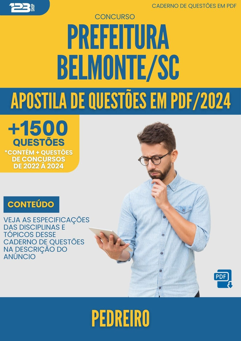 Apostila de Questões para Concurso Pedreiro da Prefeitura Belmonte Sc 2024 - Mais de 1.500 Questões