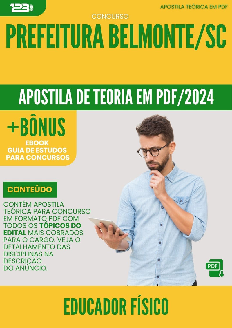 Apostila Teórica para Concurso Educador Fisico da Prefeitura Belmonte Sc 2024 - Conteúdo de Acordo com Edital