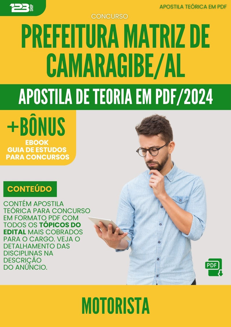Apostila Teórica para Concurso Motorista Matriz De da Prefeitura Camaragibe Al 2024 - Conteúdo de Acordo com Edital