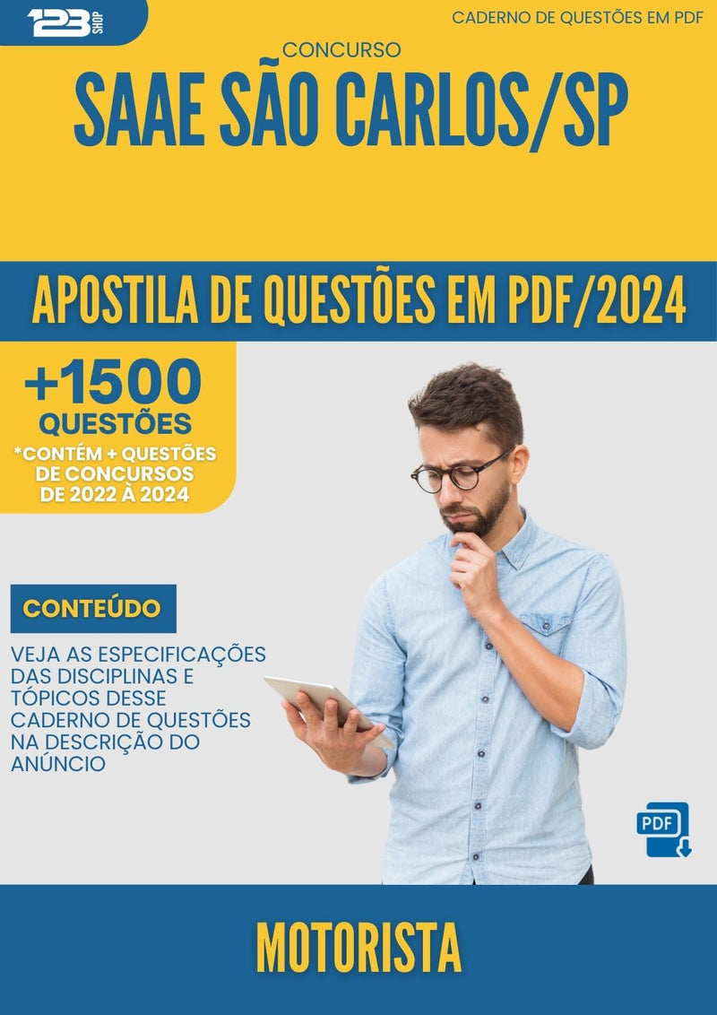 Apostila de Questões para Concurso Motorista Saae da Prefeitura Sao Carlos Sp 2024 - Mais de 1.500 Questões