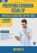 Apostila de Questões para Concurso Motorista da Prefeitura Cerqueira Cesar Sp 2024 - Mais de 1.500 Questões