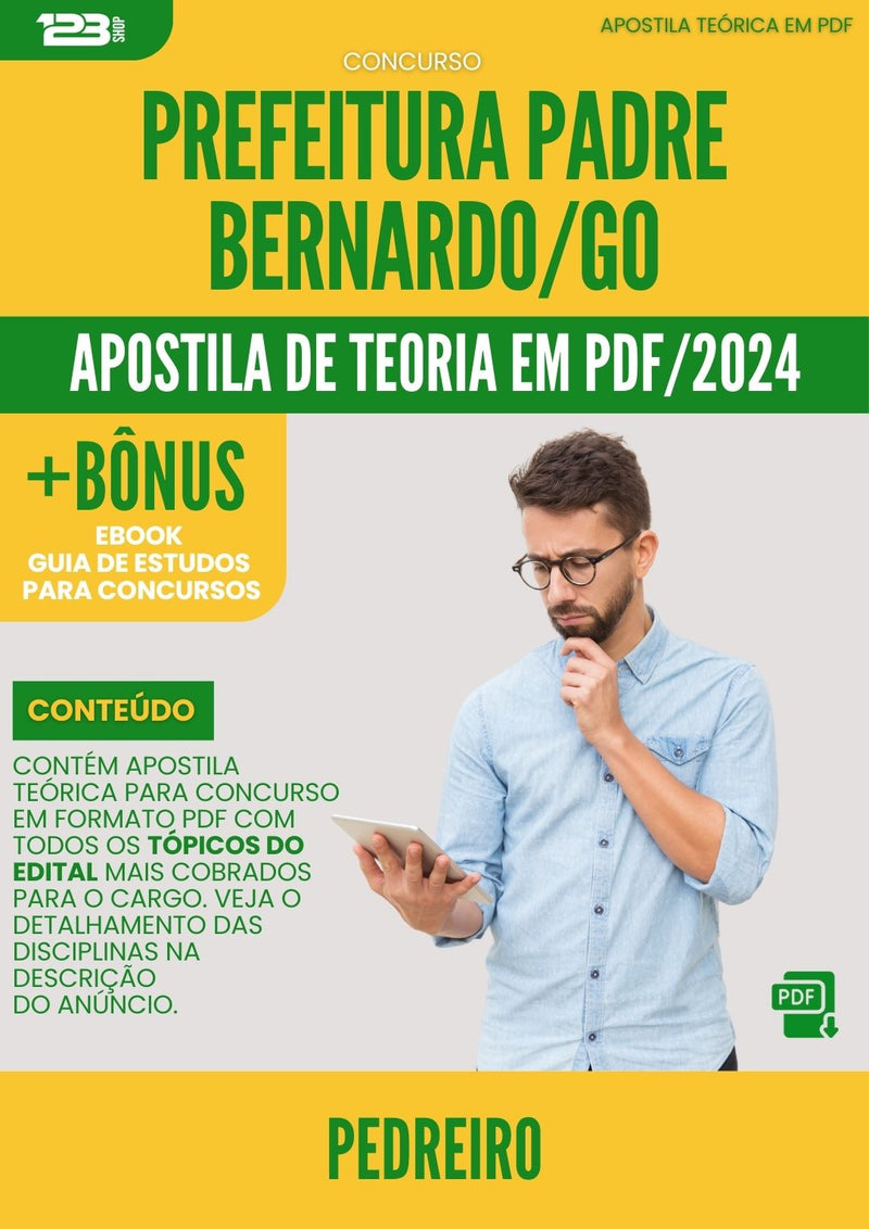 Apostila Teórica para Concurso Pedreiro da Prefeitura Padre Bernardo Go 2024 - Conteúdo de Acordo com Edital