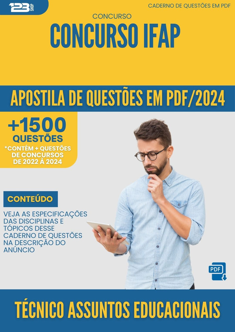 Apostila de Questões para Concurso Concurso Ifap 2024 Tecnico Assuntos Educacionais - Mais de 1.500 Questões