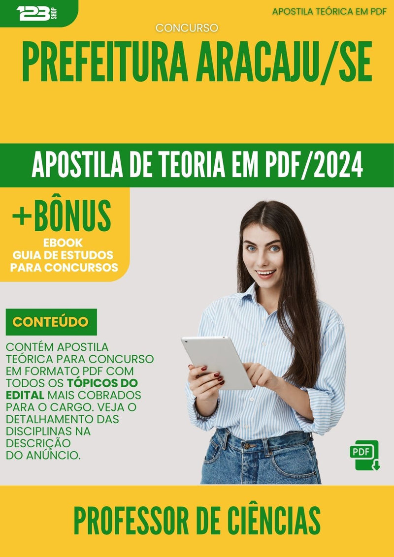 Apostila Teórica para Concurso Professor De Ciencias da Prefeitura Aracaju Se 2024 - Conteúdo de Acordo com Edital