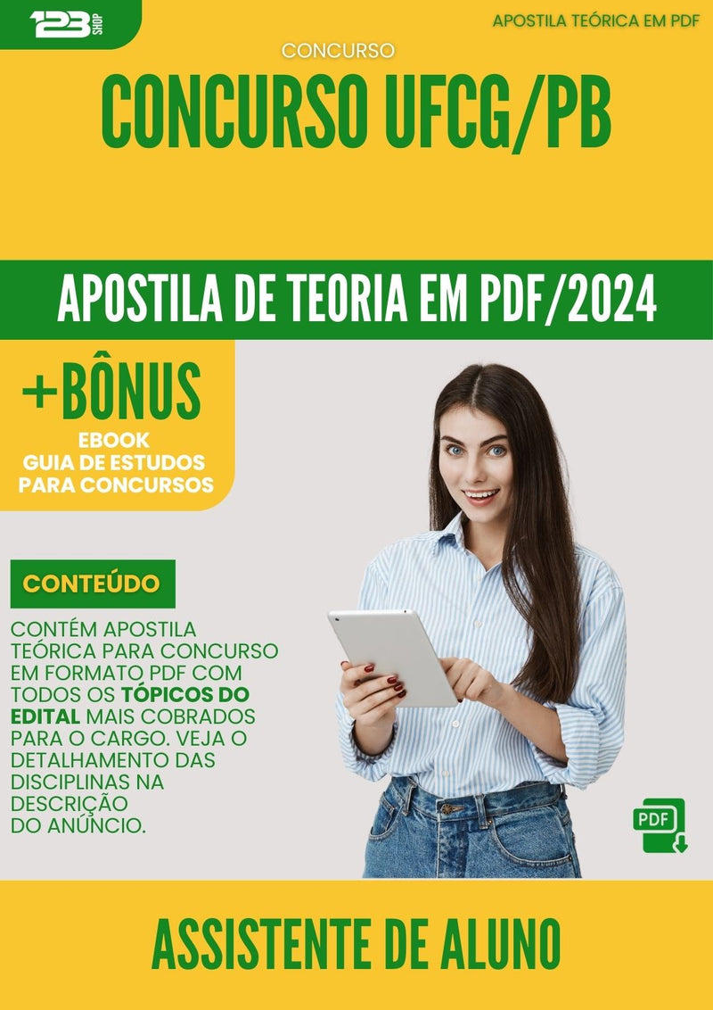 Apostila Teórica para Concurso Assistente De Aluno Ufcg Pb 2024 - Conteúdo de Acordo com Edital