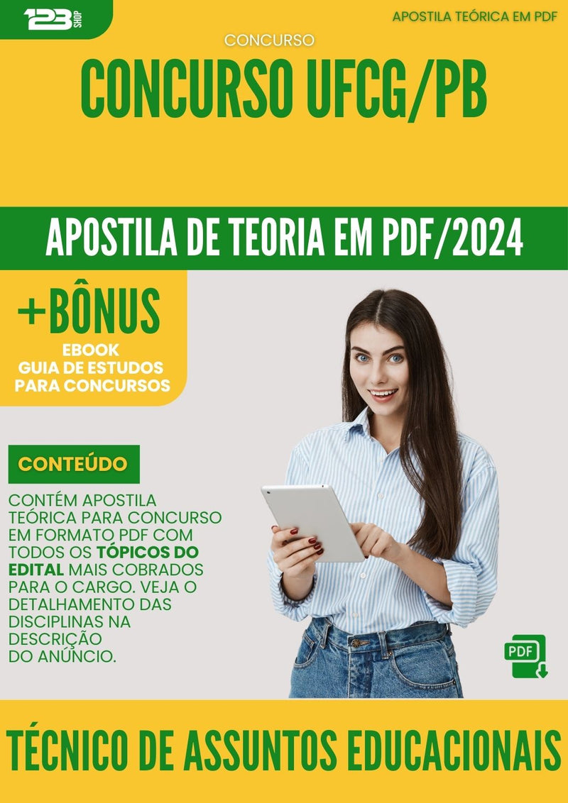 Apostila Teórica para Concurso Tecnico De Assuntos Educacionais Ufcg Pb 2024 - Conteúdo de Acordo com Edital