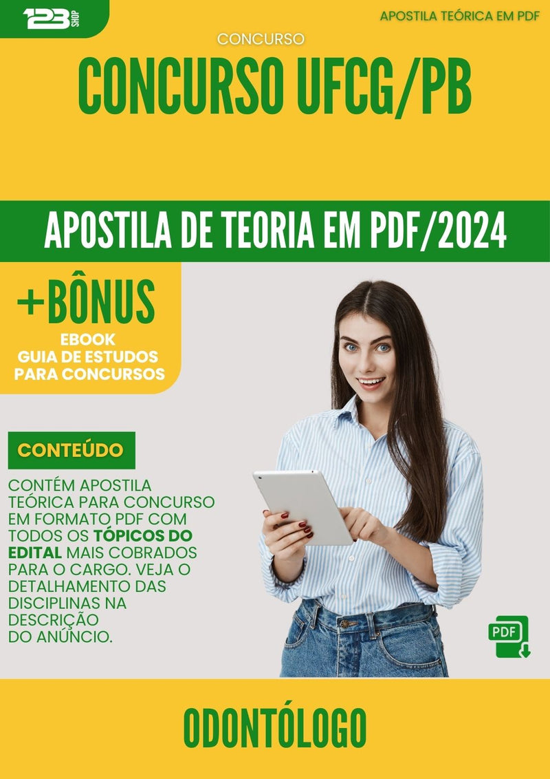 Apostila Teórica para Concurso Odontologo Ufcg Pb 2024 - Conteúdo de Acordo com Edital
