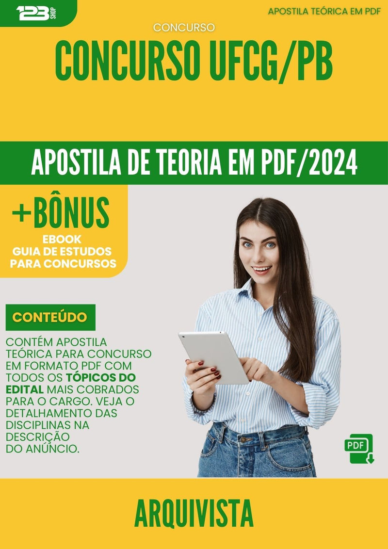 Apostila Teórica para Concurso Arquivista Ufcg Pb 2024 - Conteúdo de Acordo com Edital