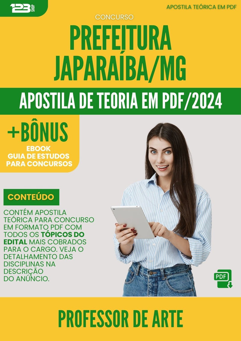 Apostila Teórica para Concurso Professor De Arte da Prefeitura Japaraiba Mg 2024 - Conteúdo de Acordo com Edital