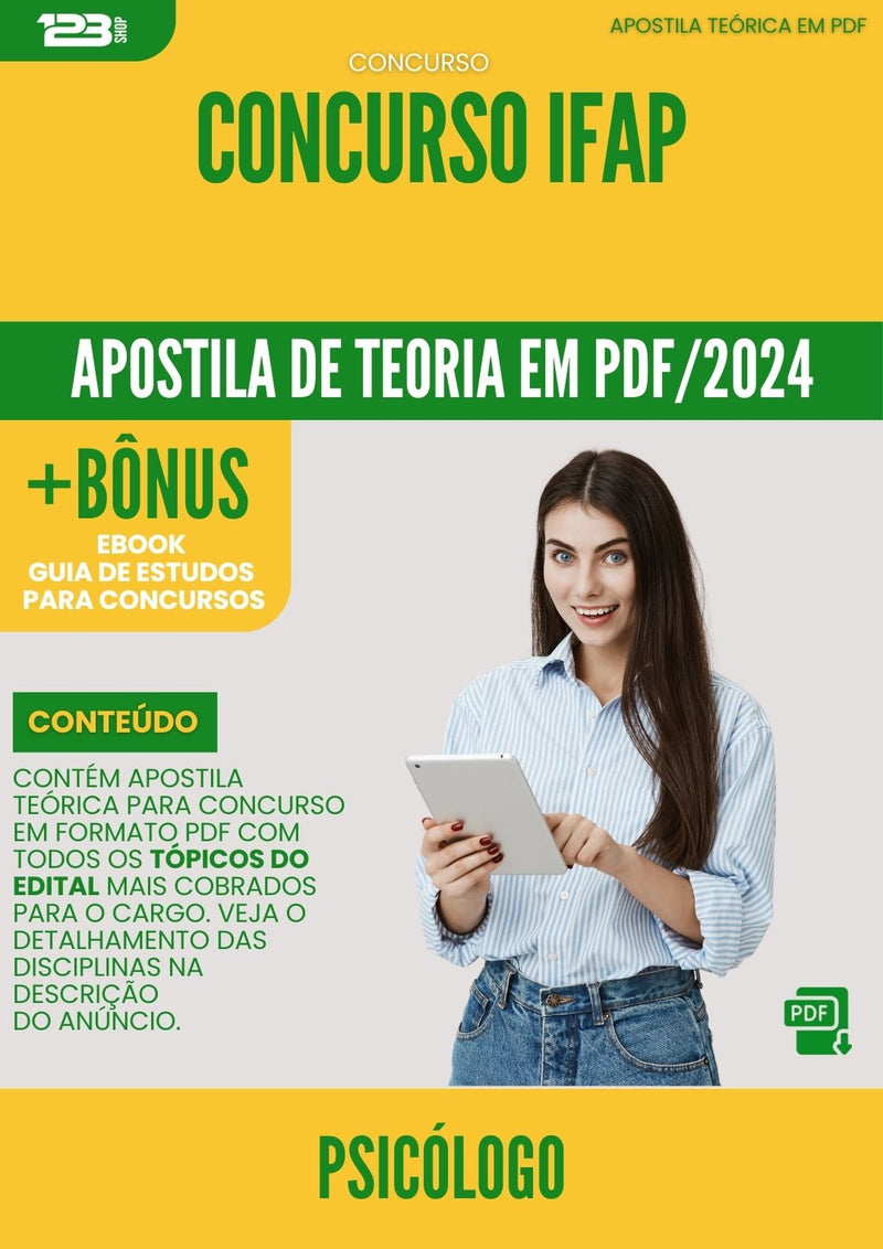 Apostila Teórica para Concurso Concurso Ifap 2024 Psicologo - Conteúdo de Acordo com Edital