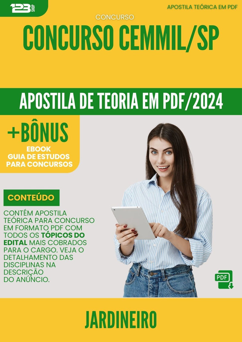 Apostila Teórica para Concurso Concurso Jardineiro Cemmil Sp 2024 - Conteúdo de Acordo com Edital