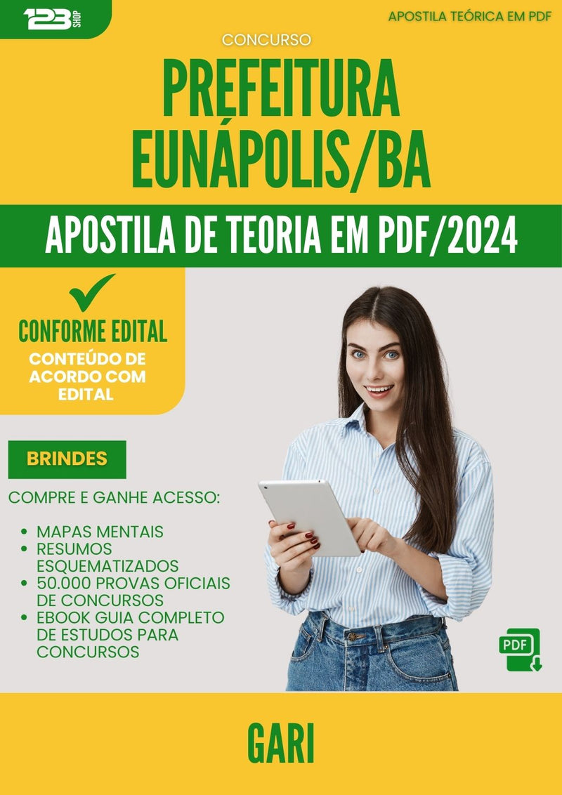 Apostila Teórica para Concurso Gari da Prefeitura Eunapolis Ba 2024 - Conteúdo de Acordo com Edital