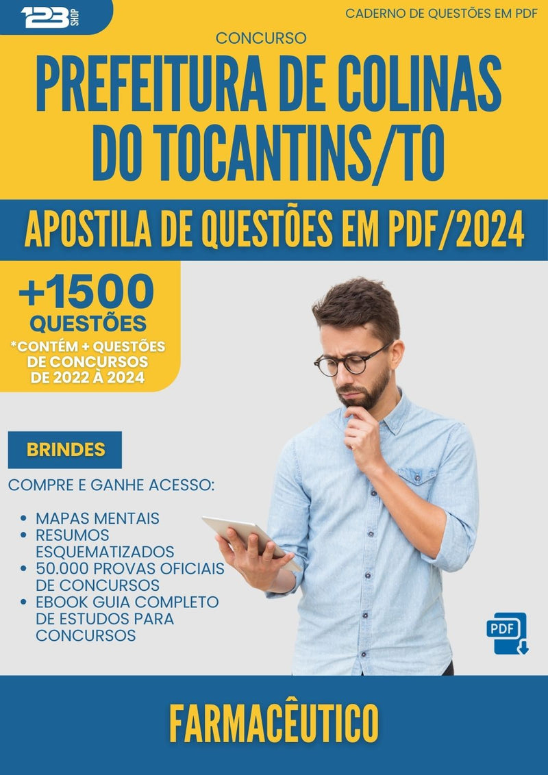 Apostila de Questões para Concurso Farmaceutico da Prefeitura Colinas Do Tocantins To 2024 - Mais de 1.500 Questões