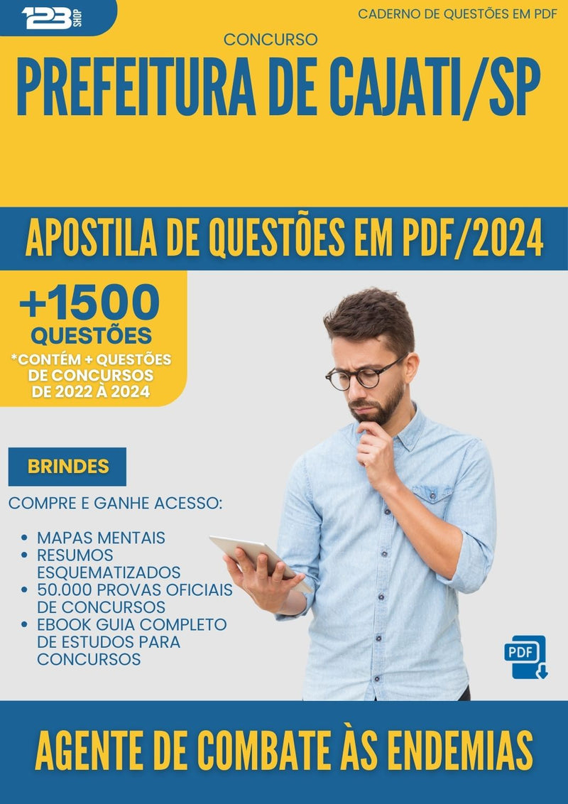Apostila de Questões para Concurso Agente De Combate As Endemias da Prefeitura Cajati Sp 2024 - Mais de 1.500 Questões