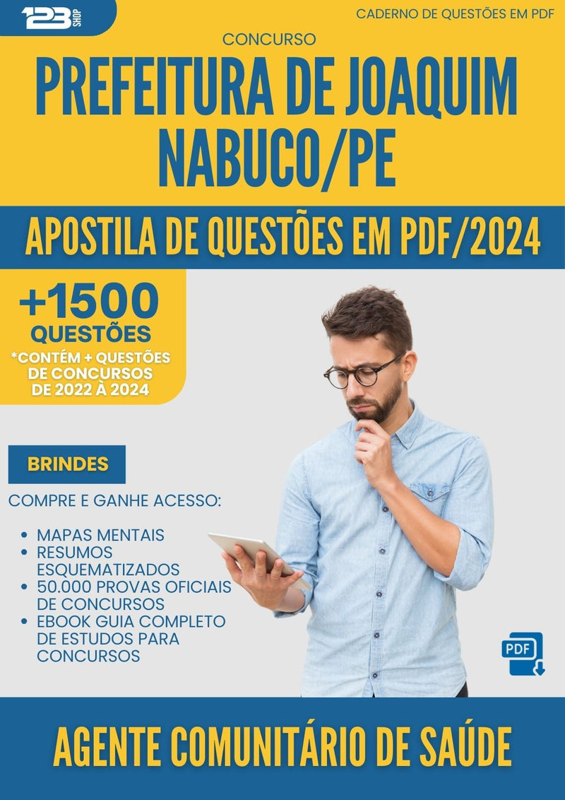 Apostila de Questões para Concurso Agente Comunitario De Saude da Prefeitura Joaquim Nabuco Pe 2024 - Mais de 1.500 Questões