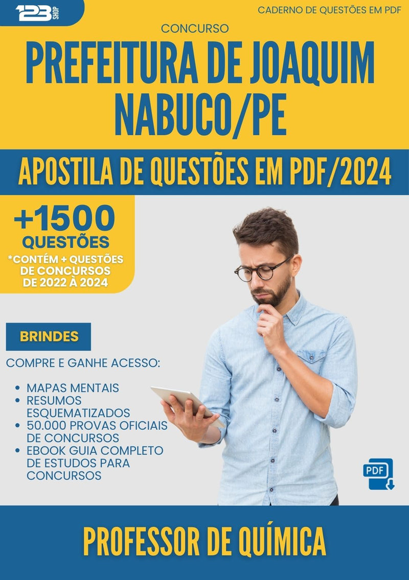 Apostila de Questões para Concurso Professor De Quimica da Prefeitura Joaquim Nabuco Pe 2024 - Mais de 1.500 Questões