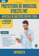 Apostila de Questões para Concurso Motorista da Prefeitura Mirassol Doeste Mt 2024 - Mais de 1.500 Questões