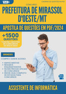 Apostila de Questões para Concurso Assistente De Informatica da Prefeitura Mirassol Doeste Mt 2024 - Mais de 1.500 Questões