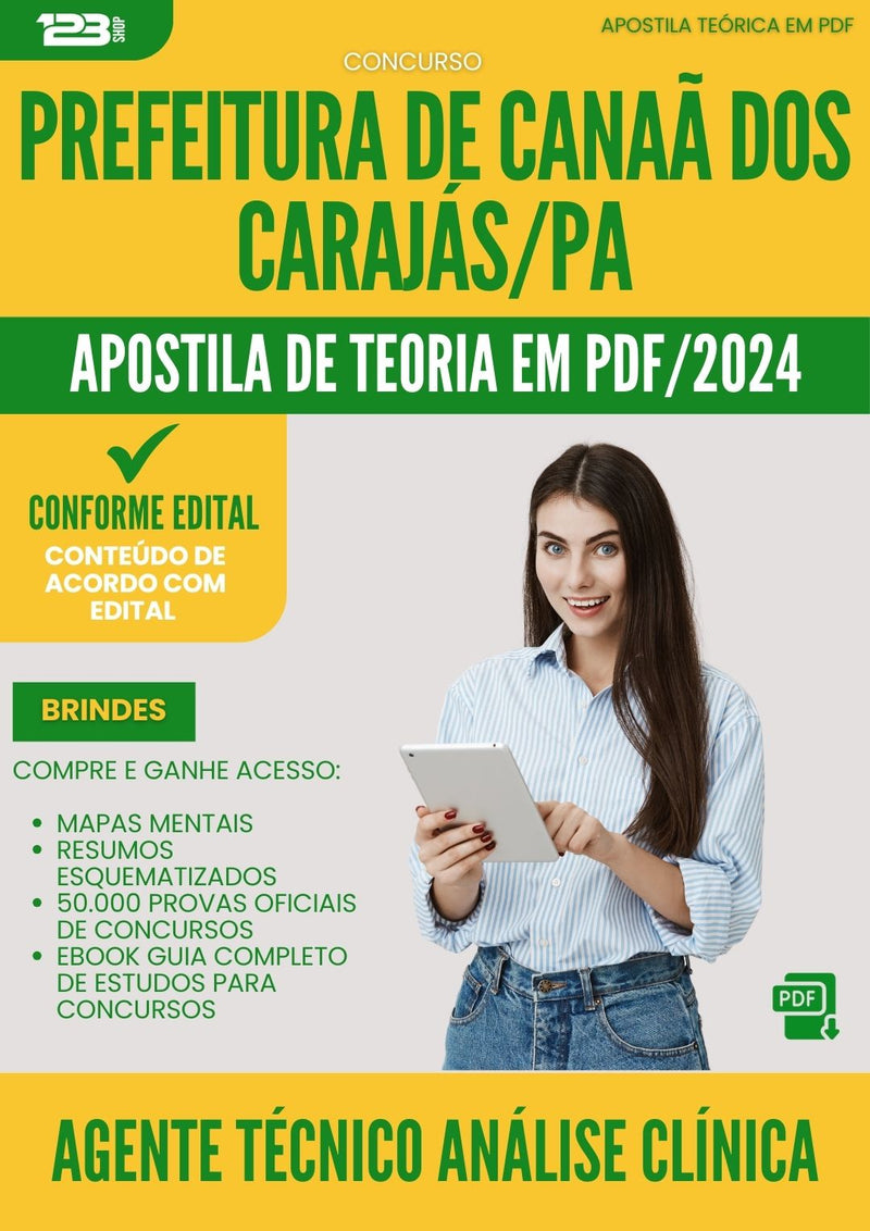 Apostila Teórica para Concurso Agente Tecnico Analise Clinica da Prefeitura Canaa Dos Carajas 2024 - Conteúdo de Acordo com Edital