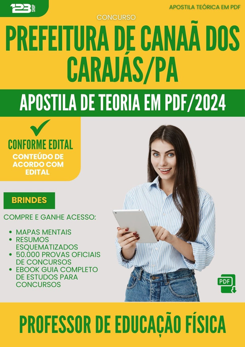 Apostila Teórica para Concurso Professor De Educacao Fisica da Prefeitura Canaa Dos Carajas Pa 2024 - Conteúdo de Acordo com Edital