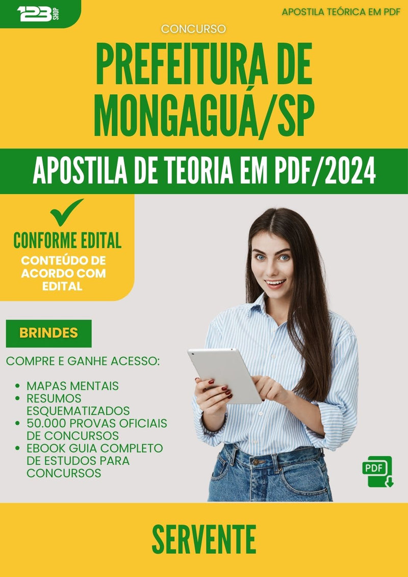 Apostila Teórica para Concurso Servente Emus da Prefeitura Mongagua Sp 2024 - Conteúdo de Acordo com Edital